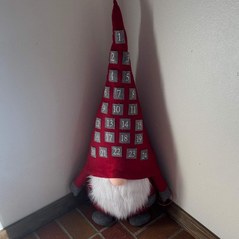 Festive Red and Gray Holiday Gnome Advent Calendar